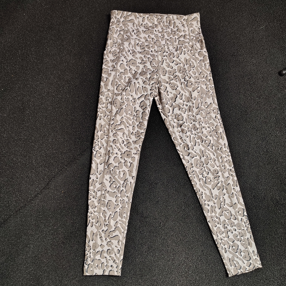 Calvin Klein Brown Performance Leggings Animal Print Yoga Activewear Size Small
